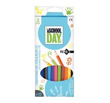 Boîte de 12 crayons de couleurs assorties 18 cm WONDAY