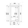 Arrière-bar - 2 portes vitrées - combisteel - r290 - acier inoxydable2320vitrée/battante 1380x550x950mm