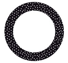 12 stickers cercle ø 6 3 cm - noir à pois blancs