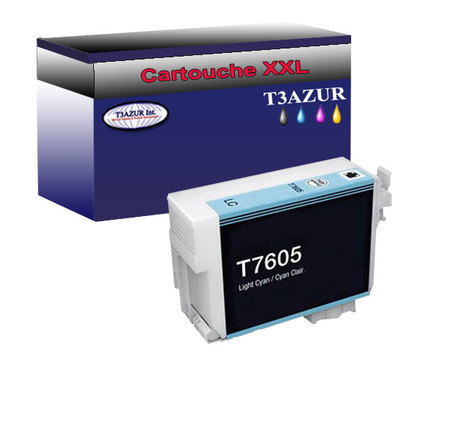 Cartouche Compatible pour Epson T7605 (C13T76054010) Light Cyan - T3AZUR