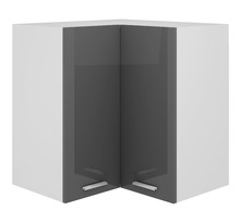 Vidaxl armoire d'angle suspendue gris brillant 57x57x60 cm aggloméré