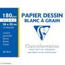 CLAIREFONTAINE - Pochettes dessin Papier a grain P.E.F.C Blanc - 24 x 32 - 12 feuilles - 180 G