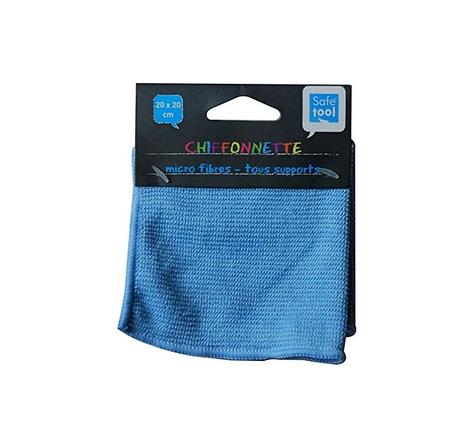 Chiffonnette en micro fibres format 200x200 mm Coloris bleu clair SAFETOOL