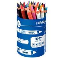 Pot de 36 crayons de couleur triangulaires gros modules LYRA Ferby