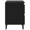 Vidaxl table de chevet noir 40x35x50 cm aggloméré