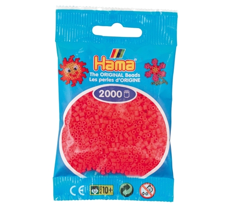 2 000 perles mini (petites perles Ø2,5 mm) rouge cerise - Hama