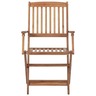 Vidaxl chaises pliables de jardin 8 pièces avec coussins bois d'acacia