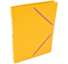 Chemise Carte Lustée simple 24 x 32 cm avec élastiques et étiquette de dos Jaune COUTAL