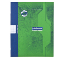 Cahier piqué brouillon 17x22 48p séyès 56g 100% recyclé, vert CALLIGRAPHE