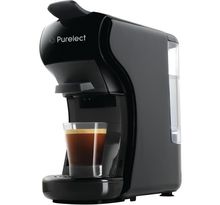PURELECT Machine a café Expresso - Pression 19 bars - 1450W - 2 mémorisations du niveau de café - Réservoir amovible 0,6L - Noir