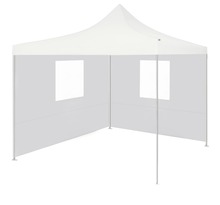vidaXL Tente de réception pliable avec 2 parois 3x3 m Acier Blanc
