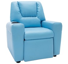 Vidaxl fauteuil inclinable pour enfants similicuir bleu
