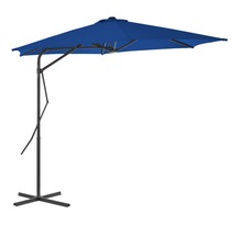 vidaXL Parasol d'extérieur avec mât en acier Bleu 300x230 cm