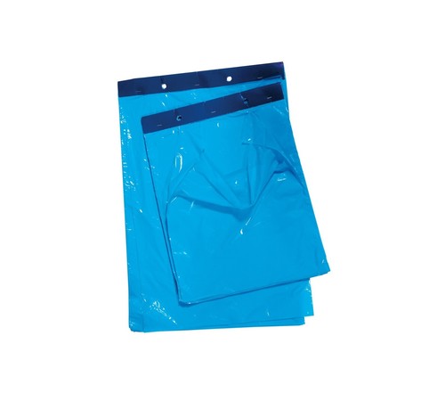 (1 colis  de 5000 sacs) sac plastique plat standard liassé à ouverture décalée 20 et 28 µ transparent