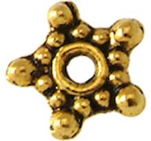 Perle rondelle métal Étoile Ø4mm Doré (lot de 10)
