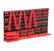 vidaXL Kit de stockage avec panneaux muraux 71 Pièces Rouge et noir
