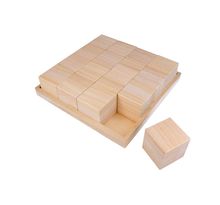Cubes et plateau 26,5x26,5x6,5 cm en bois 16 pièces