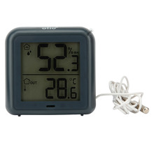 Thermomètre  hygromètre à sonde de température filaire gris anthracite - otio