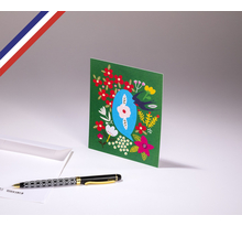 Carte simple Bouton d'or créée et imprimée en France - La lettre Q