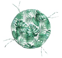vidaXL Coussin rond à motif de feuilles Ø 60 x11 cm tissu oxford