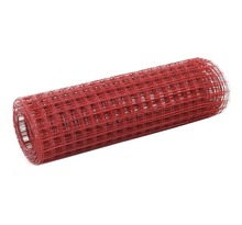 vidaXL Grillage Acier avec revêtement en PVC 25x0 5 m Rouge