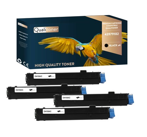 Qualitoner x4 toners 43979102 noir compatible pour oki