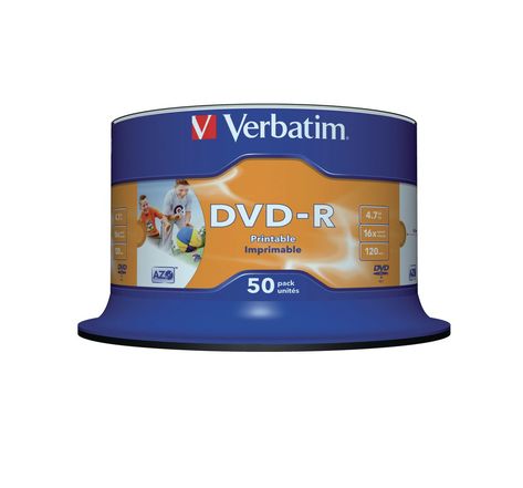 DVD-R vierge Azo, 4,7 Go / 120 min, transfert de données vitesse 16 X (paquet 50 unités)