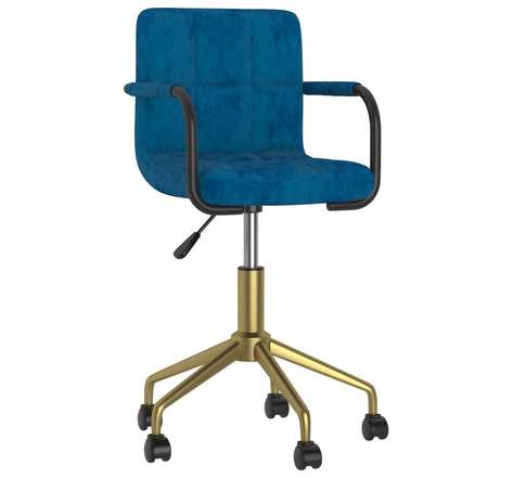 Vidaxl chaise pivotante de salle à manger bleu velours