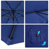 Parasol en aluminium rond polyester 180g/m² manivelle inclinable Ø 3 x 2,45 m bleu