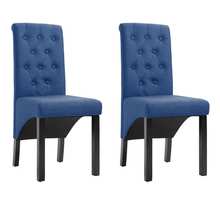 Vidaxl chaises à manger lot de 2 bleu tissu