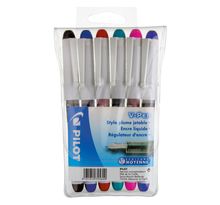 V Pen - Stylo plume effaçable - Pochette 6 couleurs (paquet 6 unités)
