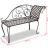 vidaXL Chaise longue de jardin 128 cm Acier Antique Marron