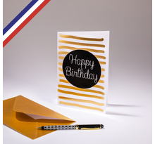 Carte double very chic créée et imprimée en france - happy birthday