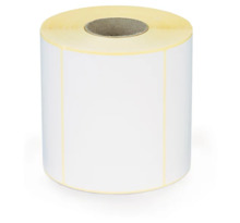 Étiquette papier blanc mat pour imprimante jet d'encre couleur 100 x 74 mm diamètre 40 mm (colis de 450)
