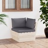 vidaXL Canapé d'angle palette de jardin avec coussins Épicéa imprégné