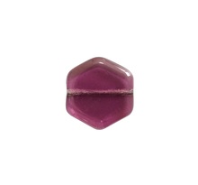 DIY - 10 Perles Vintage en Verre Hexagone 16 x 15mm  - Amethyst