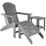 Tectake Lot de 2 chaises de jardin Janis avec 2 repose-pieds Joplin - gris