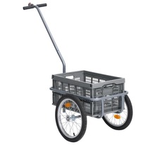 Vidaxl remorque de vélo avec boîte de transport pliable 50l gris 50 kg
