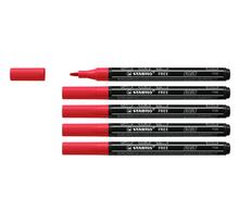 Marqueur pointe fine FREE acrylic T100 rouge x 5 STABILO