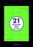 20 Planches A4- 21 étiquettes 63,5 MM x 38,1 MM autocollantes fluo vert par planche pour tous types imprimantes - Jet d'encre/laser/photocopieuse