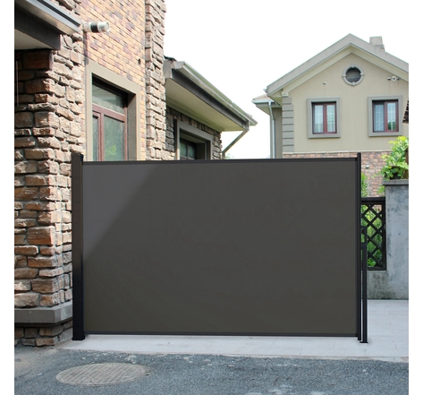Le Boré gris : Brise vue déroulant, paravent extérieur extensible 300 x 150 cm
