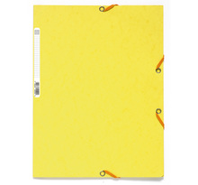Chemise 3 rabats +elast A4 carte jaune citron EXACOMPTA