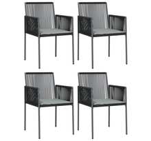 vidaXL Chaises de jardin et coussins lot de 4 noir 54x60 5x83 5 cm