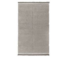 Tapis en laine gris  à franges - 120 x 170 cm