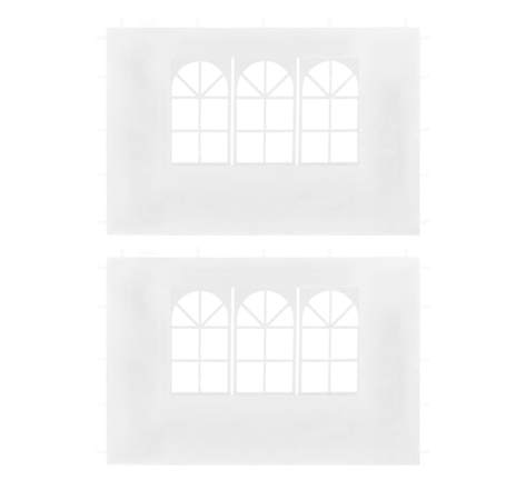 Vidaxl parois latérales de tente de réception 2 pcs avec fenêtre blanc
