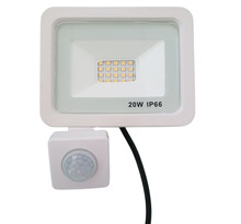 Projecteur LED Extérieur 20W IP65 BLANC avec Détecteur de Mouvement Crépusculaire - Blanc Neutre 4000K - 5500K - SILAMP