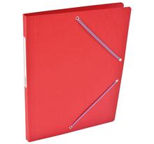 Chemise Carte Lustée simple 24 x 32 cm avec élastiques et étiquette de dos Rouge COUTAL