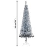 Vidaxl arbre de noël mince avec led argenté 180 cm