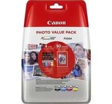 CANON Pack cartouches d'encres photo CLI-551XL - Noir, Cyan, Magenta et Jaune