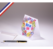 Carte double Bouton d'or créée et imprimée en France - Pour toi - Couronne fleurie
